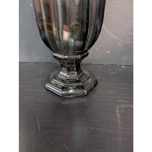 Chamorro Glass Table Vase See More by Astoria Grand VINTAGE smoke gray 9" tall - Picture 4 of 9